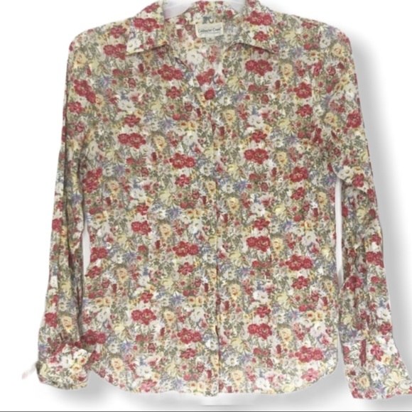 Coldwater Creek Tops - 4/$25 sale sz M semi sheer floral shirt